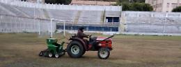 Al via la risemina del manto erboso dello stadio Esseneto