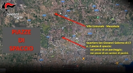 Due cugini gestivano 3 piazze di spaccio  a Catania e provincia: 13 arresti