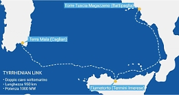 Terna: avviato l'iter per il ramo ovest del Tyrrhenian Link