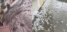 Maltempo in Sicilia, alle Eolie violenta grandinata e strade come torrenti in piena