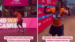 Tom, l'ultimo runner a tagliare il traguardo della maratona di Londra: più di nove ore e tanta soddisfazione