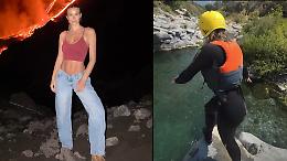 Diletta Leotta, estate ad alta tensione: il tuffo (glaciale) nelle Gole dell'Alcantara e le foto sull'Etna