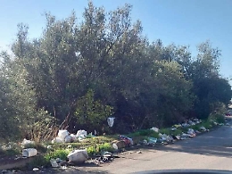 Belpasso: sulla Sp 135 si gioca al... &ldquo;lancio del sacchetto&rdquo;: chilometri di rifiuti lunga la strada