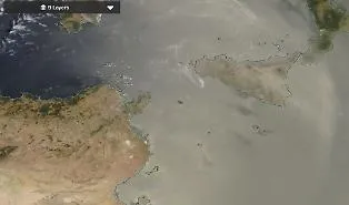 Il pulviscolo sahariano invade la Sicilia: la nube di sabbia visibile nelle immagini satellitari della NASA