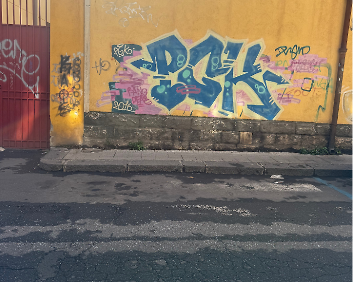 via Verona strisce pedonali sbiadite