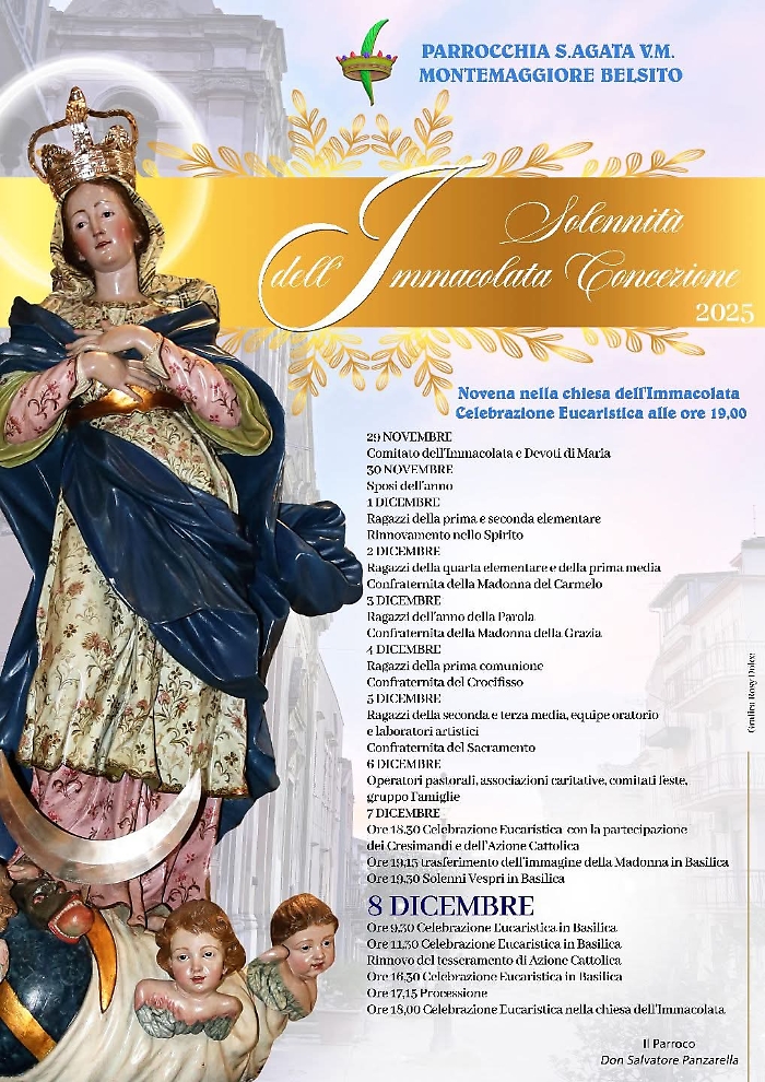 Montemaggiore Belsito celebra l'Immacolata: tradizione, processione e il falò dei giovani