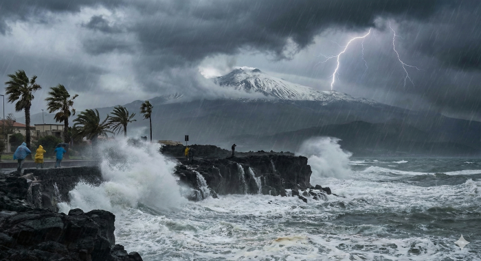 Maltempo: &egrave; allerta gialla in Sicilia orientale. L'Isola nel mezzo del vortice Mediterraneo