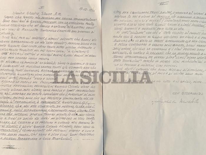 &laquo;Sono Nitto Santapaola e ora vi scrivo la mia verit&agrave;&raquo;, l'ultima arringa del boss